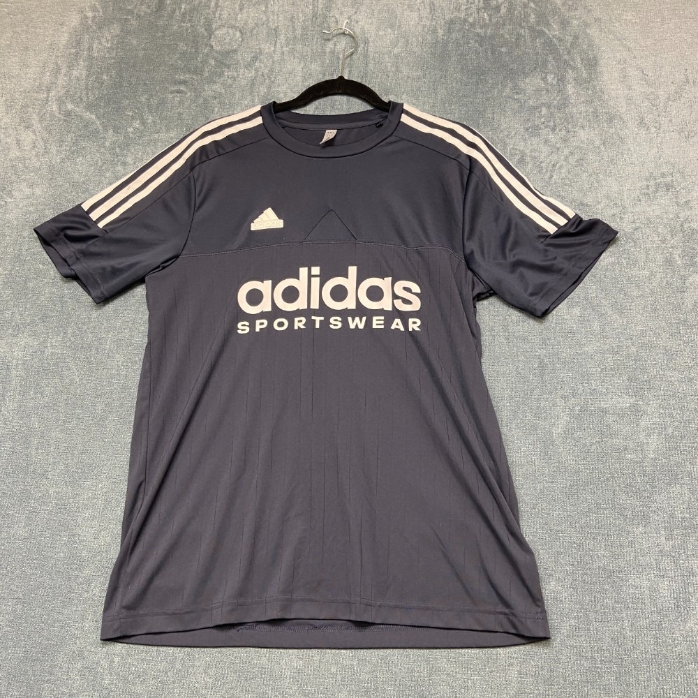 Adidas Sportswear Soccer Jersey Mens Medium Navy Blue Logo Short Sleeve Summer